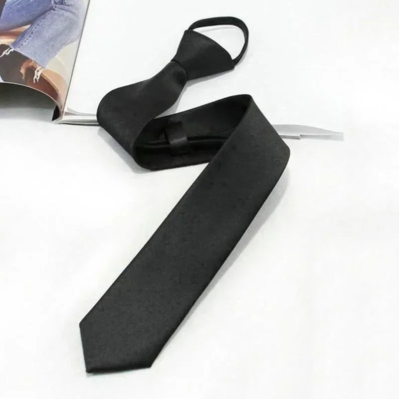 Black Color Fashion Simple Clip on Tie