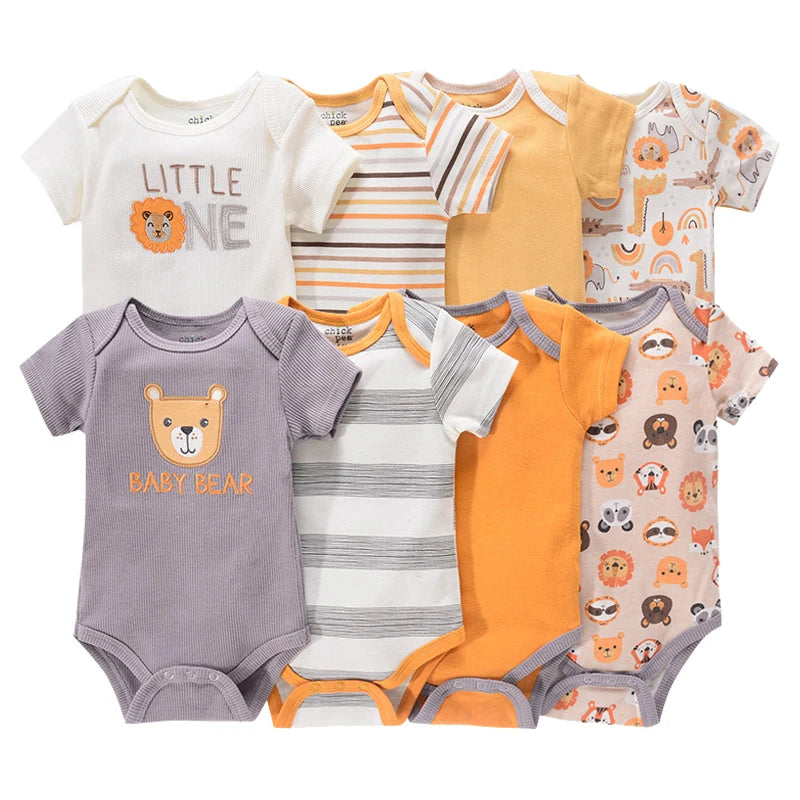 1/4Pcs Newborn Bodysuit Baby Short Sleeve  0-1Y