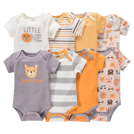 1/4Pcs Newborn Bodysuit Baby Short Sleeve  0-1Y