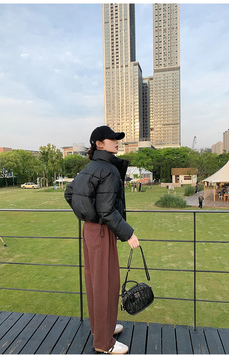 Coat Zipper Puffer Jacket Korean Fashion Cotton-padded Jacket