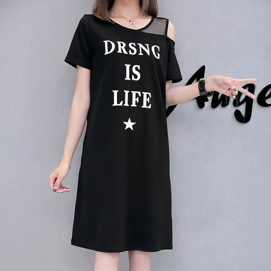 Midi Dress Short Sleeve Summer Stylish Gauze Off Shoulder
