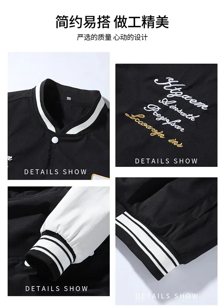 Mens Clothes Loose Fashion Baseball Uniform Outdoor Biker Travel Coat