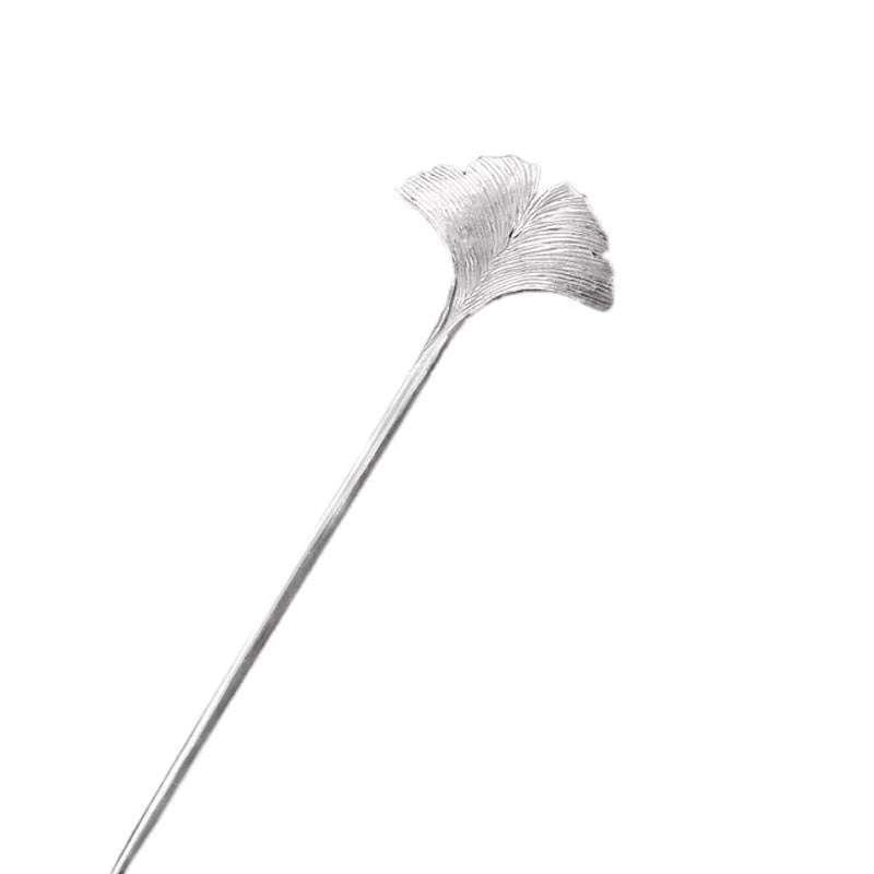 Designer original new in jewelry for women antique apricot leaf hairpin 925 silver