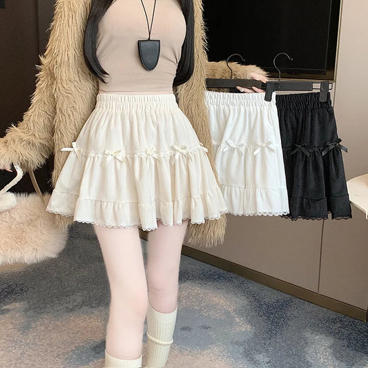High Waist Cake Lace PuffyAShort Skirt