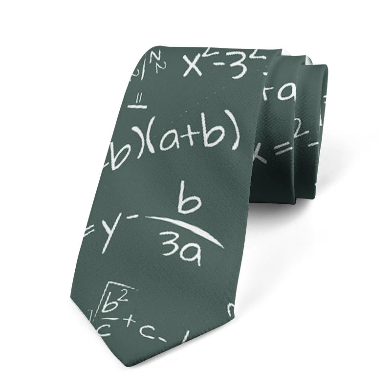 Fun Mathematical Formula Men's Tie 3D Printing 8CM Fashion