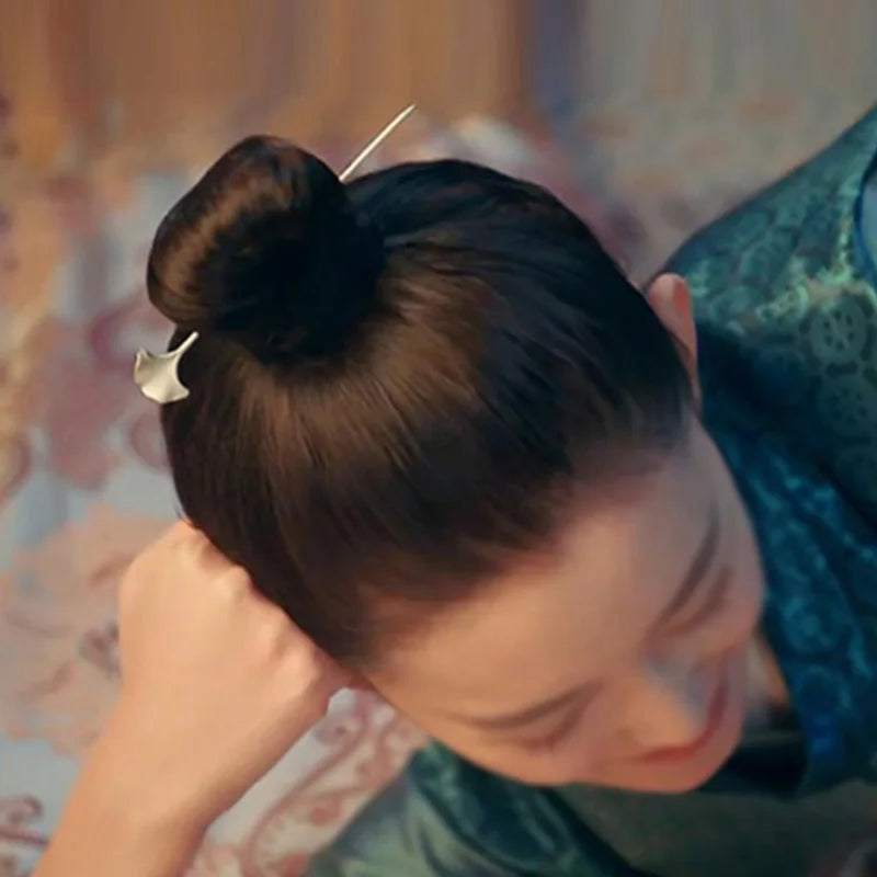 Designer original new in jewelry for women antique apricot leaf hairpin 925 silver