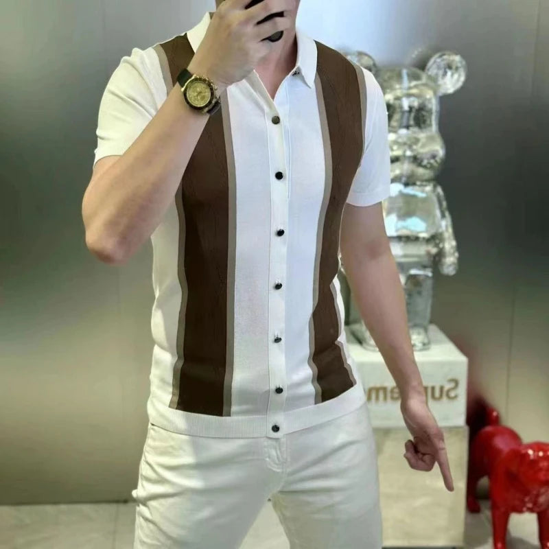 Men's Clothing Premium Short Sleeve Shirt Summer New Slim Fit