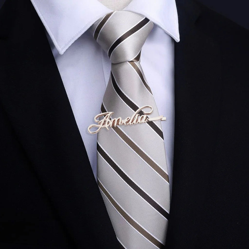 Tie Clips Custom Name Stainless Steel Tie Pins