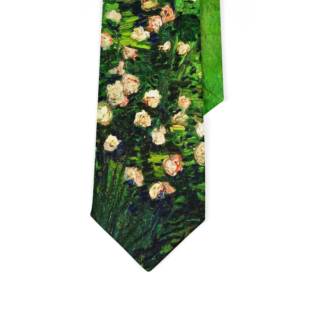 Famous Oil Painting Printed Tie Adult 8cm Wide Narrow Polyester