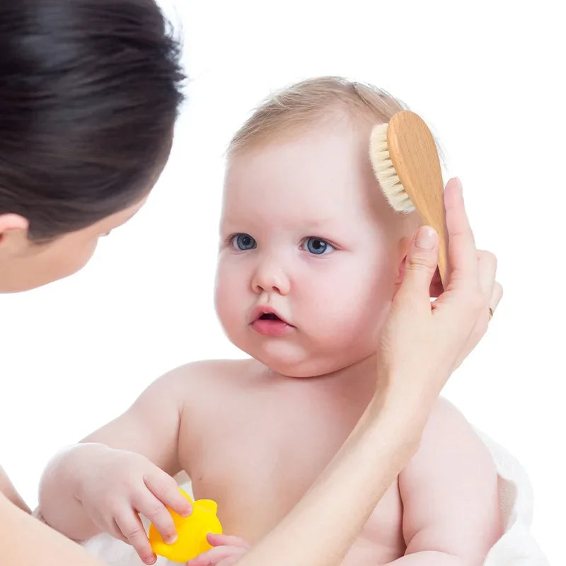 Personalized Wooden Baby Brush Custom Name Baby Wool Comb