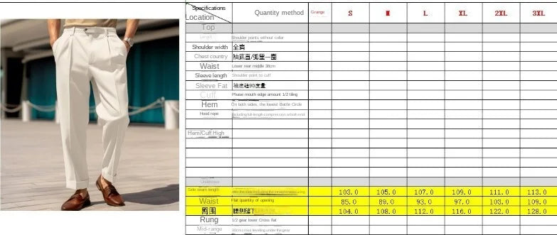 Men's Clothing Formal Mid-waist Buttoned Straight Plain