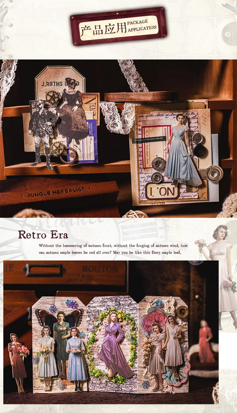 Mr. Paper, Retro Character Hard Card Stickers, Decorative Scrapbook Notebook