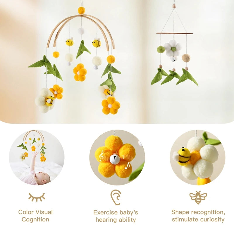 Baby Rattle Toys 0-12Months Newborn Wooden Crib mobile