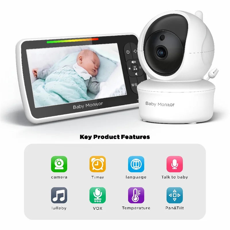 Babystar 5inch Video Baby Monitor with Remote Pan