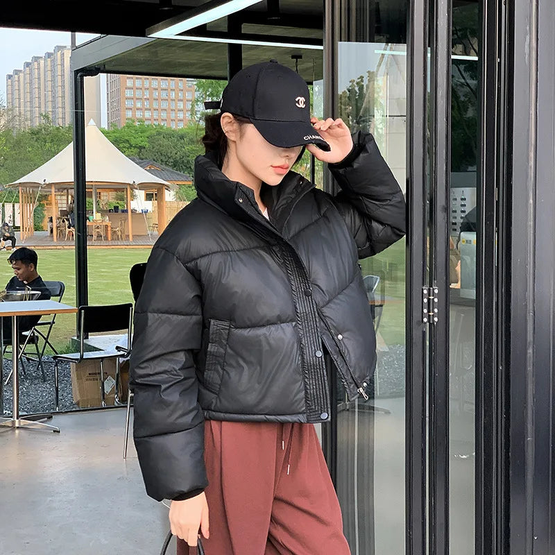 Coat Zipper Puffer Jacket Korean Fashion Cotton-padded Jacket
