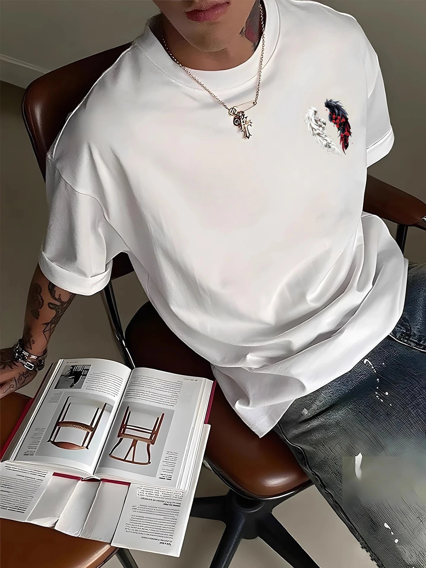 Men's T-shirt  Summer New American Trend Heavy Cotton Top