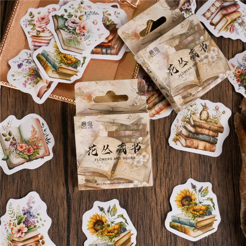 46pcs/set Autumn Flower Sticker Diy Scrapbooking Diary Planner Decoration