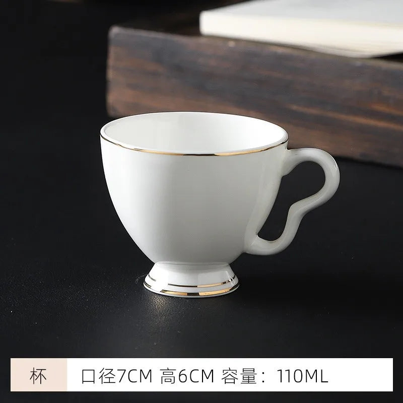 mug Bone china gold edged coffee cup set luxury