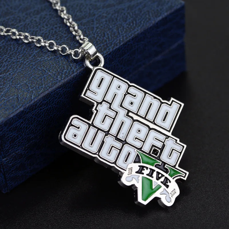 Fashion Jewelry PS4 GTA 5 Keychain Grand Theft Auto V Keyring car pendant Accessories