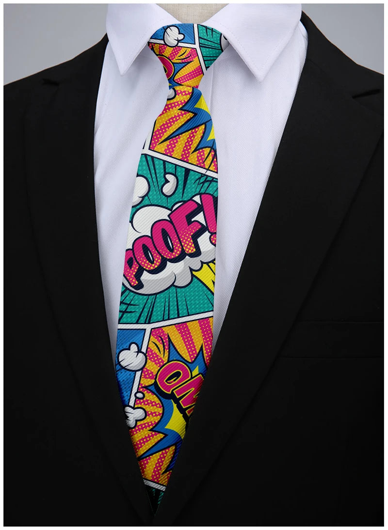 Cartoon printed tie men's casual fashion