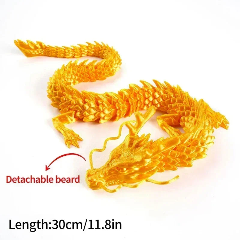 3D Printed Dragon Ornaments Luminous Chinese Long Flexible Articulated