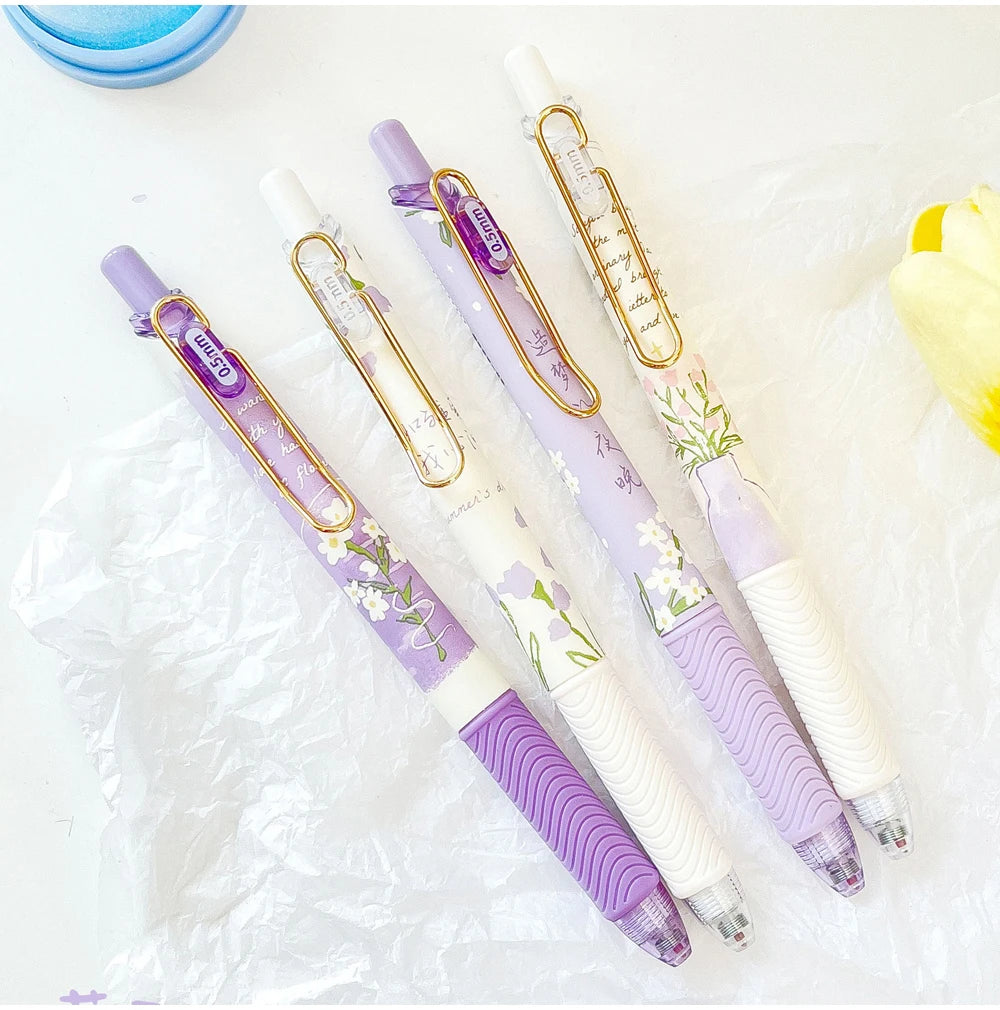 Gel Pen Quick-Drying Retractable 0.5mm Black Ink Pens Writing Stationery