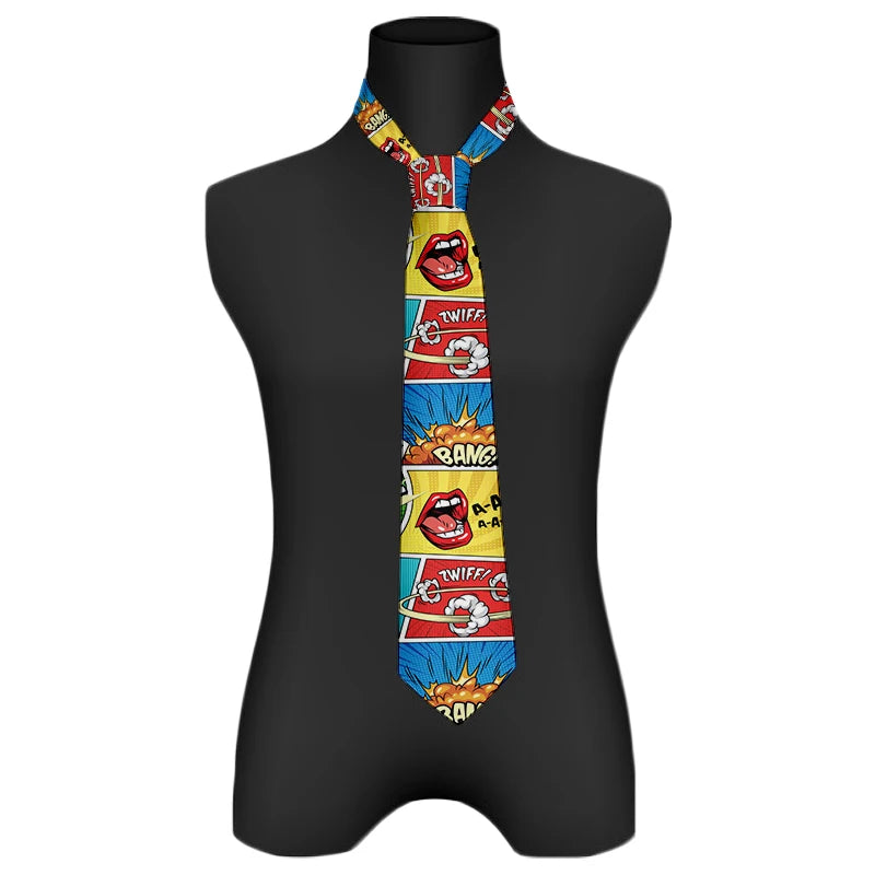 Cartoon printed tie men's casual fashion