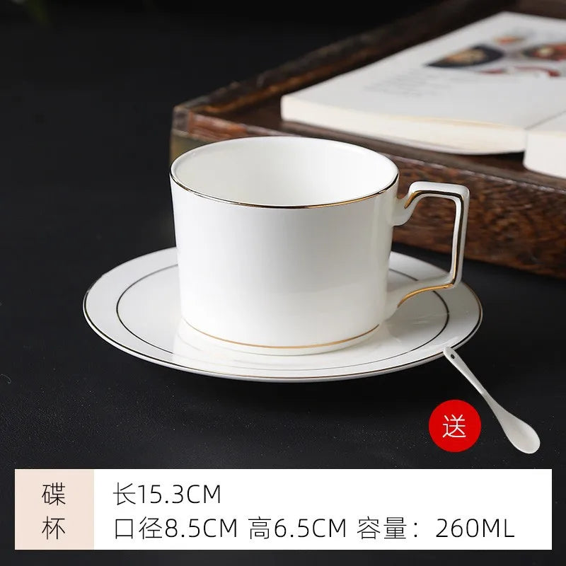 mug Bone china gold edged coffee cup set luxury