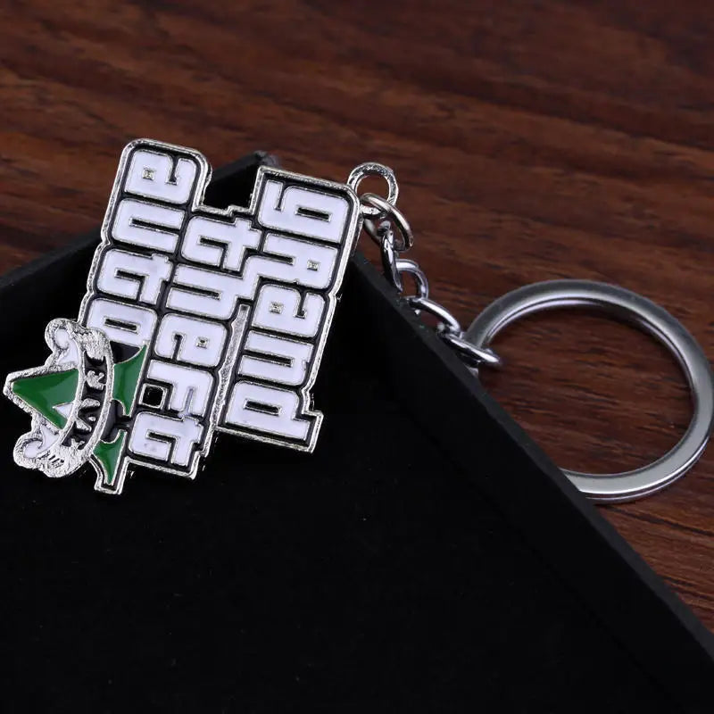 Fashion Jewelry PS4 GTA 5 Keychain Grand Theft Auto V Keyring car pendant Accessories