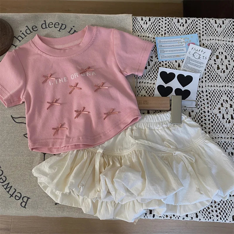 Baby Clothes Set Girls Bow Blouse Suit