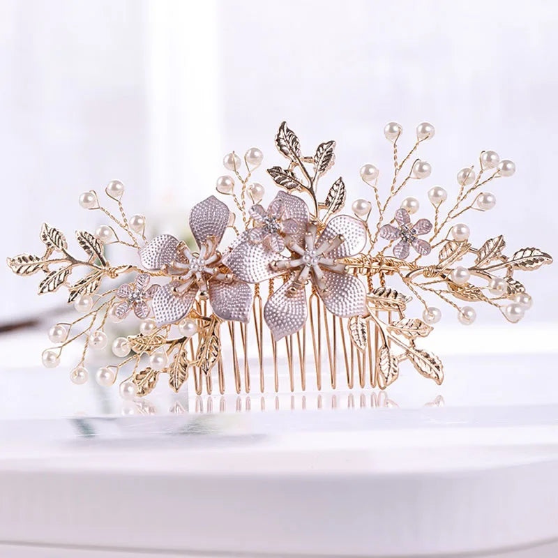 Wedding Hair Accessories Flower Hair Clips Hairpin Crystal Bride Headdress