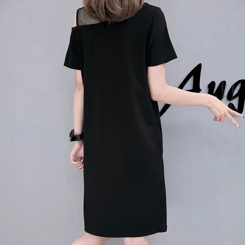 Midi Dress Short Sleeve Summer Stylish Gauze Off Shoulder