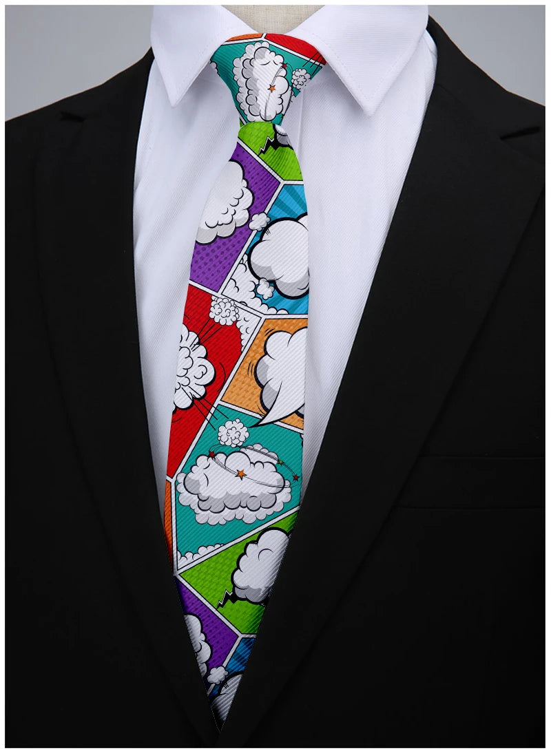 Cartoon printed tie men's casual fashion