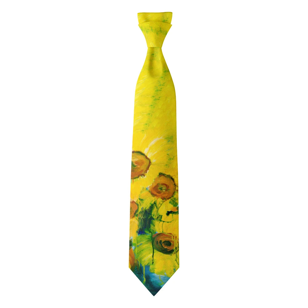Famous Oil Painting Printed Tie Adult 8cm Wide Narrow Polyester