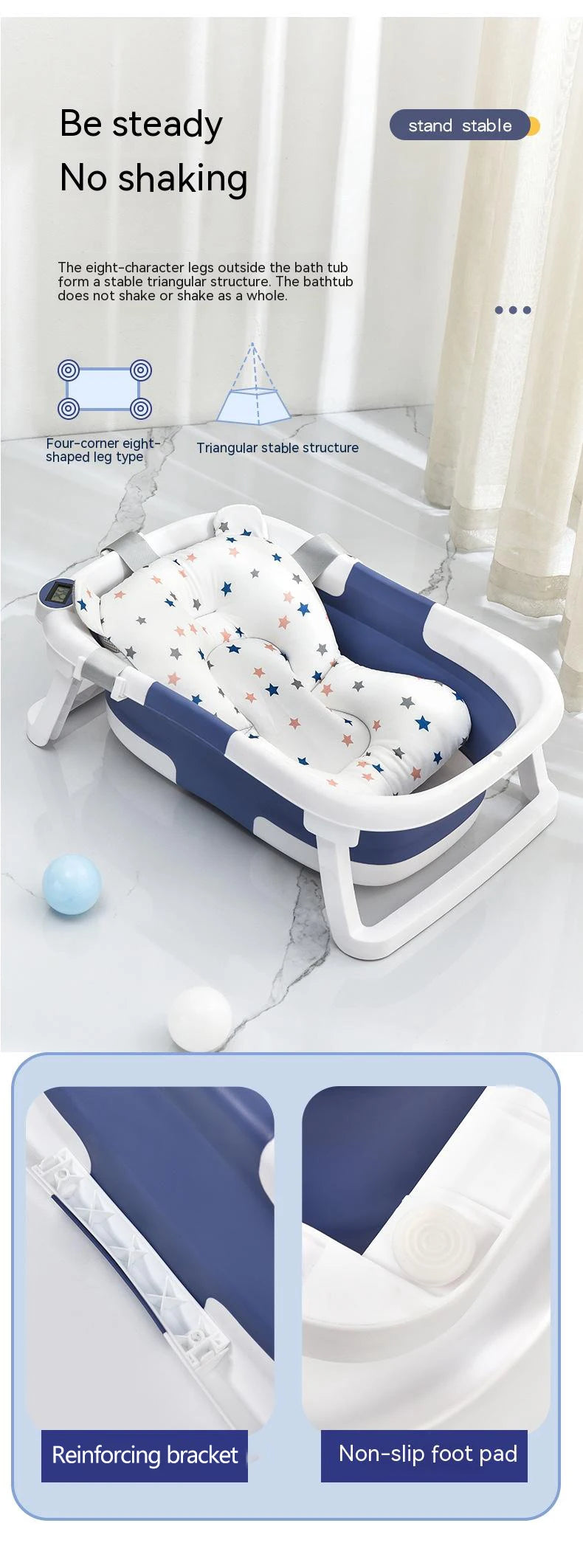 Real-time Temperature Silicone Baby Take A Bath Bathtub