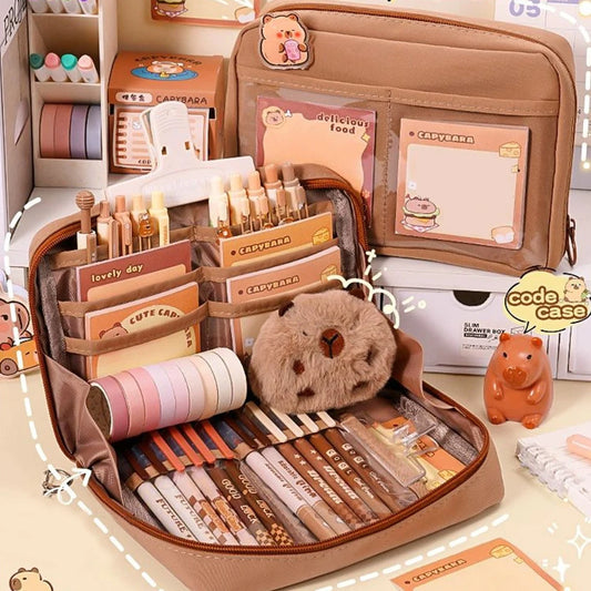 Cute Capybara Pencil Case with All Things Capybara Stationery Set gifts Large
