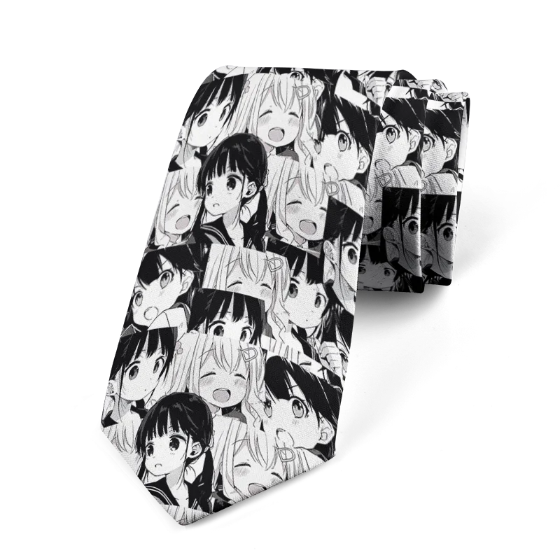 Anime cartoon printing men's tie unisex casual creative tie