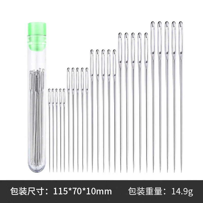 Large Eye Stitching Needles Sewing Needles Handmade Leather Needle Steel Yarn Knitting Needles Sewing Tool Set