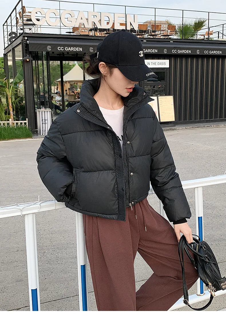 Coat Zipper Puffer Jacket Korean Fashion Cotton-padded Jacket