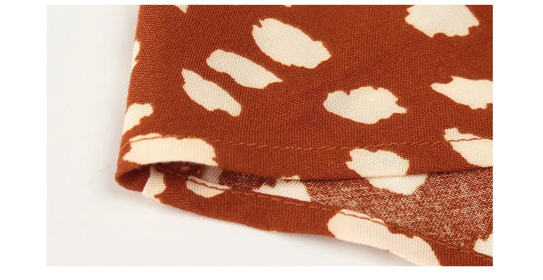 Vintage Floral Print Dress Boho Short Sleeve Long Dress Turn Down