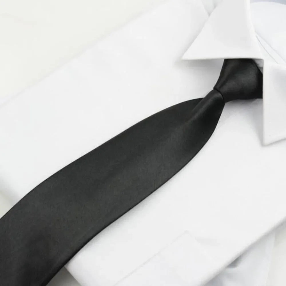 Black Color Fashion Simple Clip on Tie