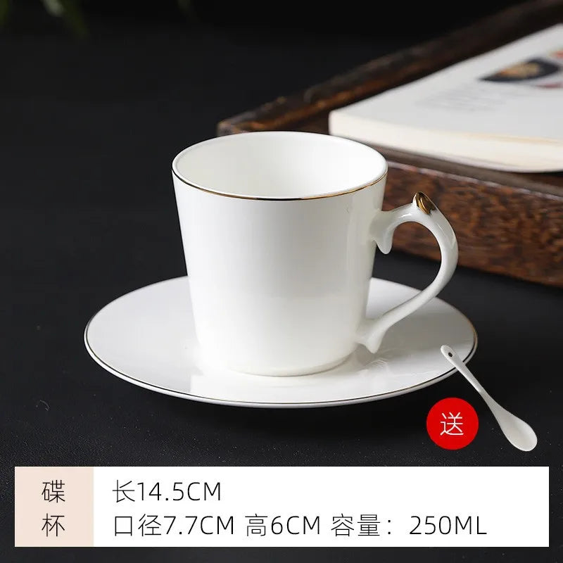 mug Bone china gold edged coffee cup set luxury