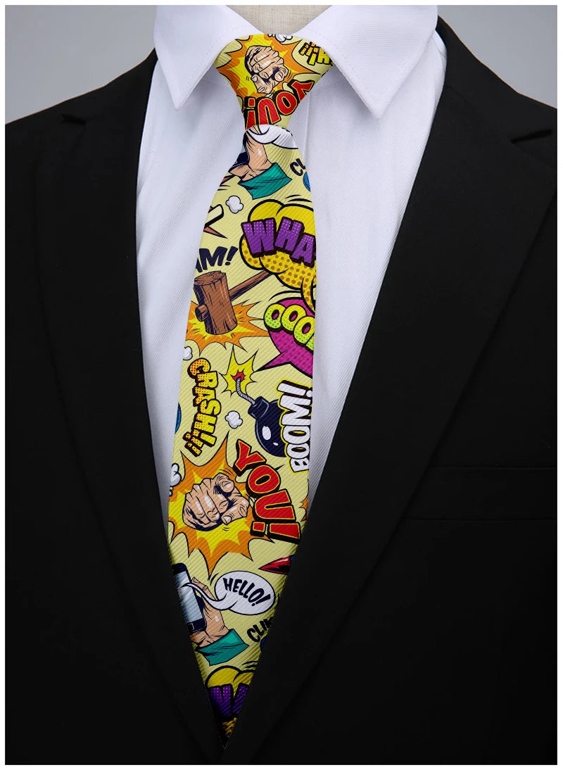 Cartoon printed tie men's casual fashion