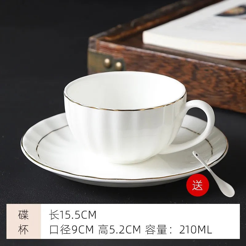 mug Bone china gold edged coffee cup set luxury