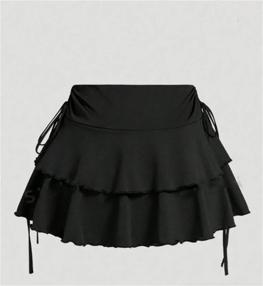 High Waist Slim Fit Elastic Waist Short Skirt