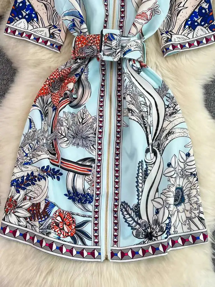 Short Sleeve Floral Print Sheath Bodycon Pencil Short Dress Shirt