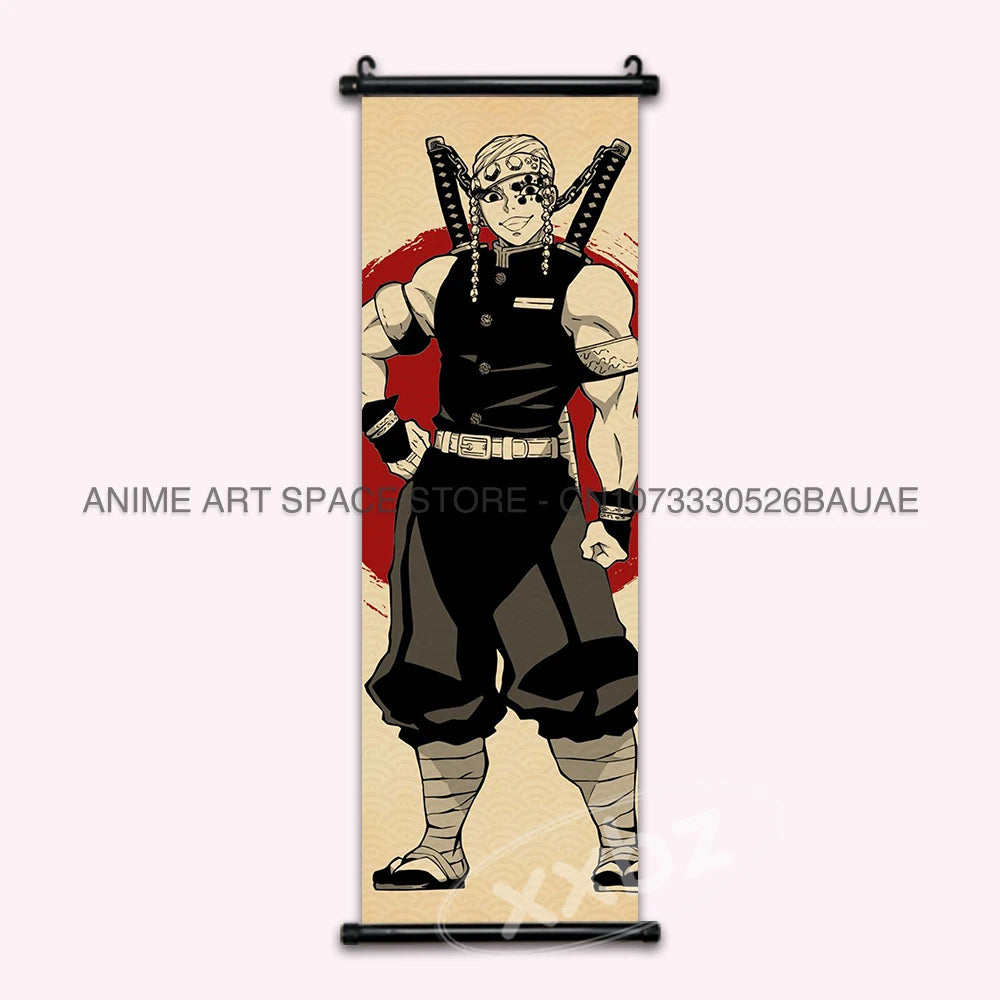 Demon Slayer Hanging Painting Modern Wall Artwork Scroll Picture Canvas