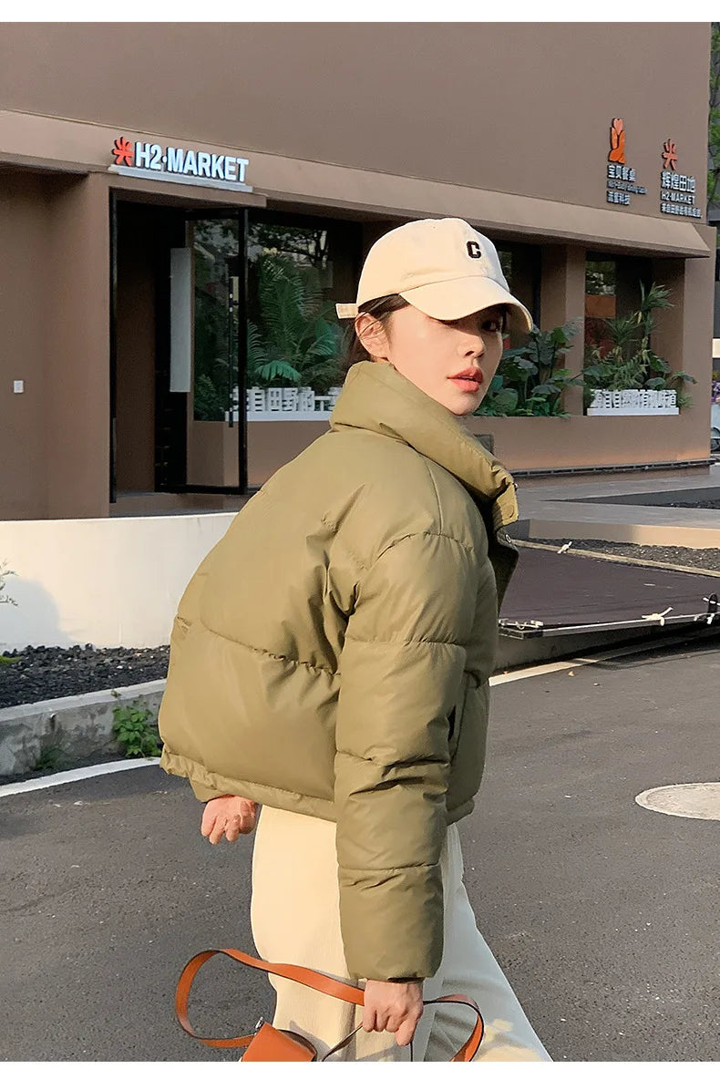 Coat Zipper Puffer Jacket Korean Fashion Cotton-padded Jacket