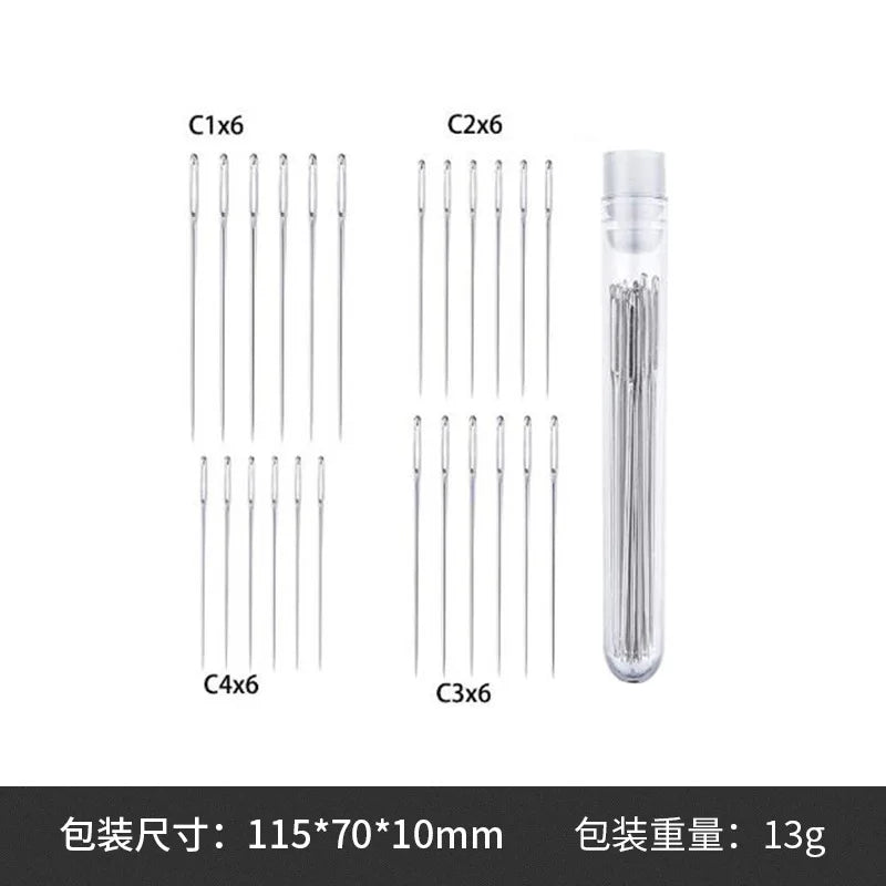 Large Eye Stitching Needles Sewing Needles Handmade Leather Needle Steel Yarn Knitting Needles Sewing Tool Set