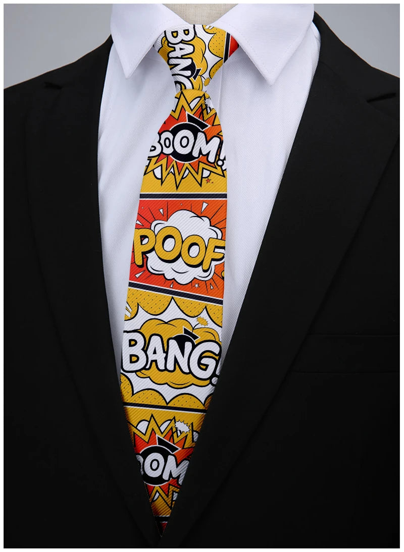 Cartoon printed tie men's casual fashion